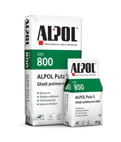 Шпаклівка Alpol фінішна полімерно-гіпсова біла Putz S AM-800 4кг